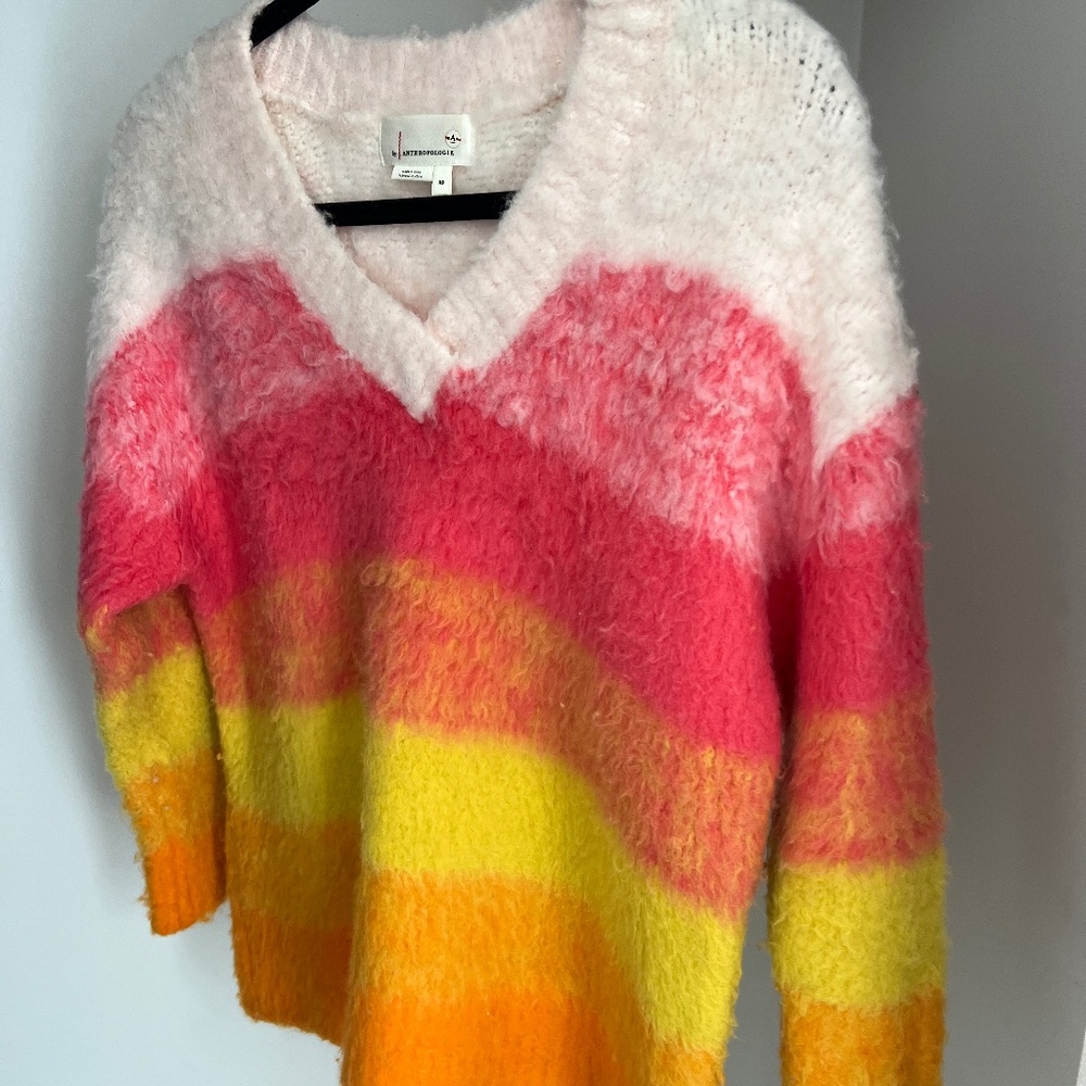 Anthropologie Super Cozy Bright Sweater
